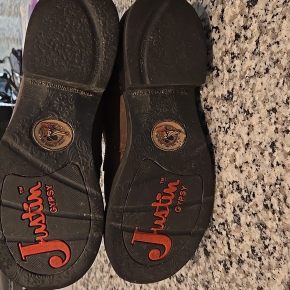 JUSTIN GYPSY CASUAL FOOT WITH BAY APACHE COWHIDE FOOT COWGIRL BOOTS. SIZE 8.5 - Picture 11 of 11